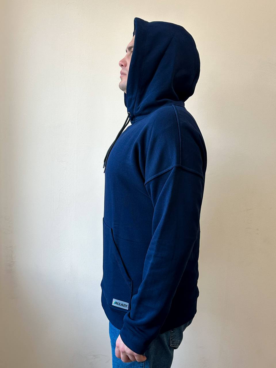 Темно-Синя толстовка Без начісу "ALLAZY" реальне фото